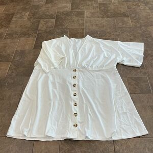 🥵 White Button-Down Dress